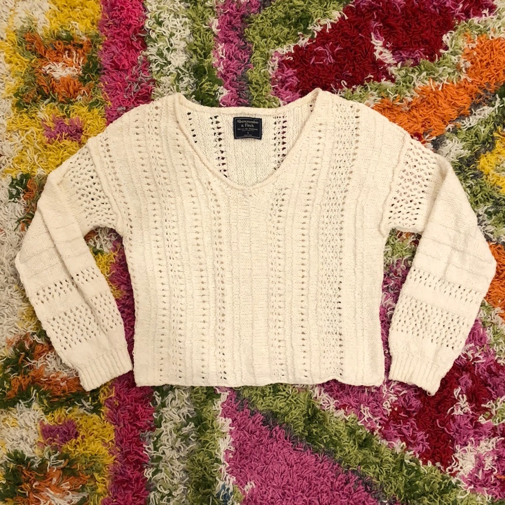Abercrombie Ivory Knit Sweater
